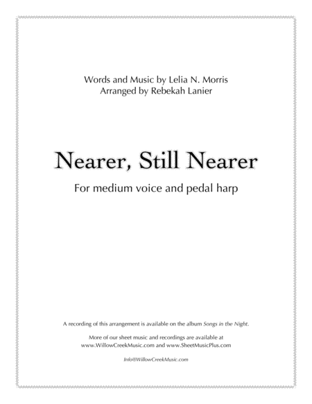 Nearer, Still Nearer - for medium voice and pedal harp image number null