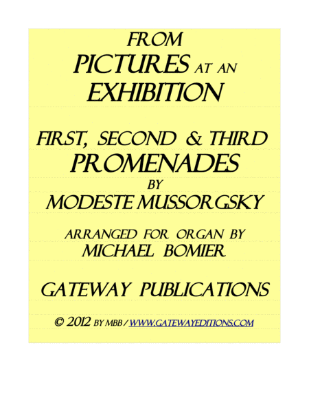 Three Promenades from "Pictures at an Exhibition" for organ solo image number null