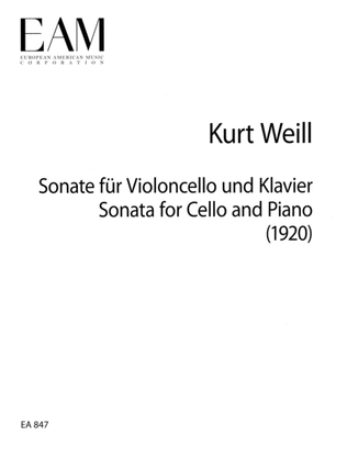 Book cover for Sonata for Cello and Piano (1920)