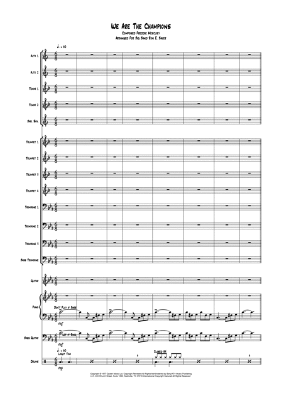 We Are The Champions We Are The Champions Jazz Ensemble scores gallery preview page 2