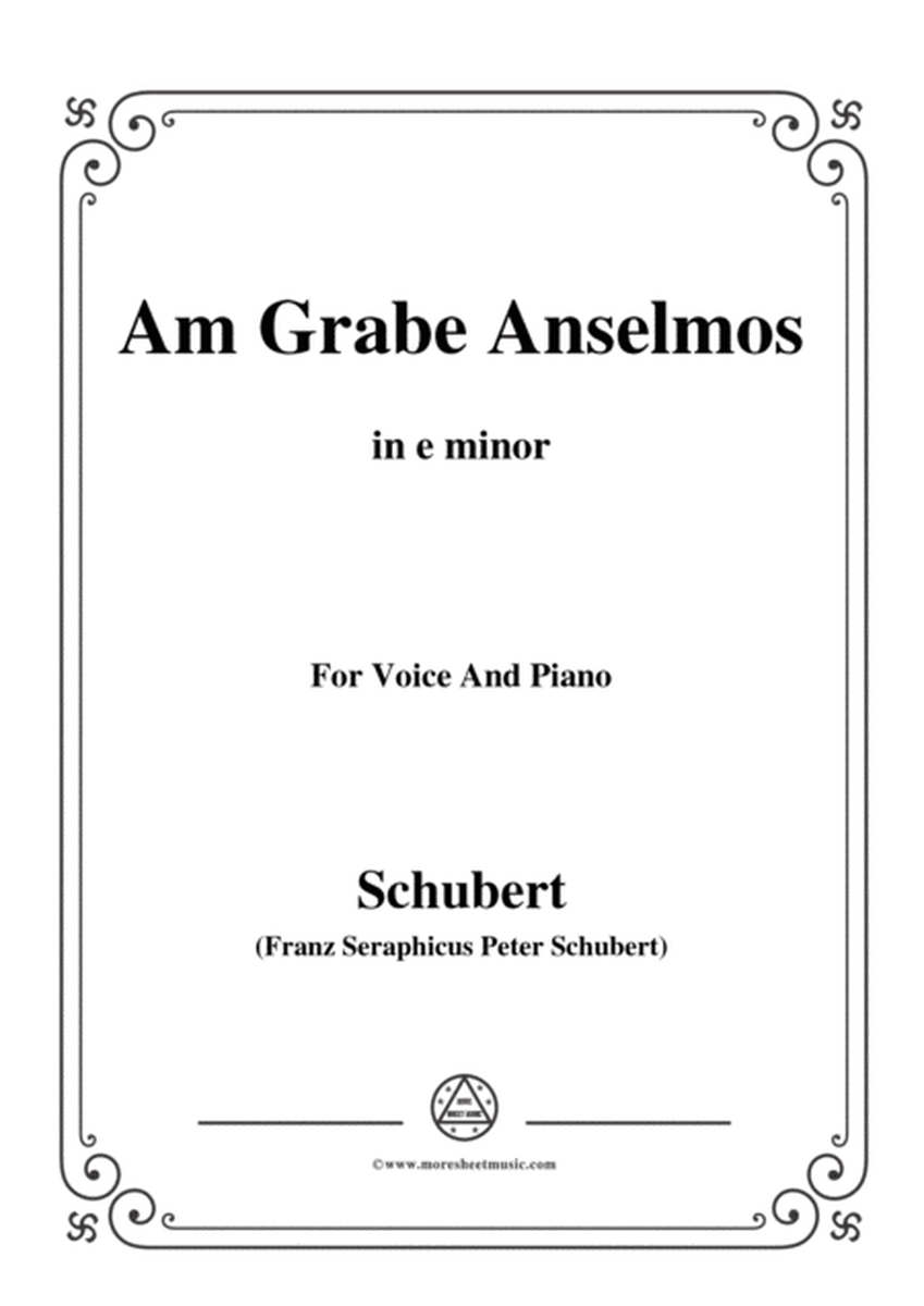 Schubert-Am Grabe Anselmos,in e minor,Op.6,No.3,for Voice and Piano image number null