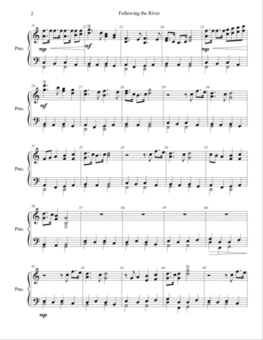Following the River Piano Solo scores gallery preview page 2