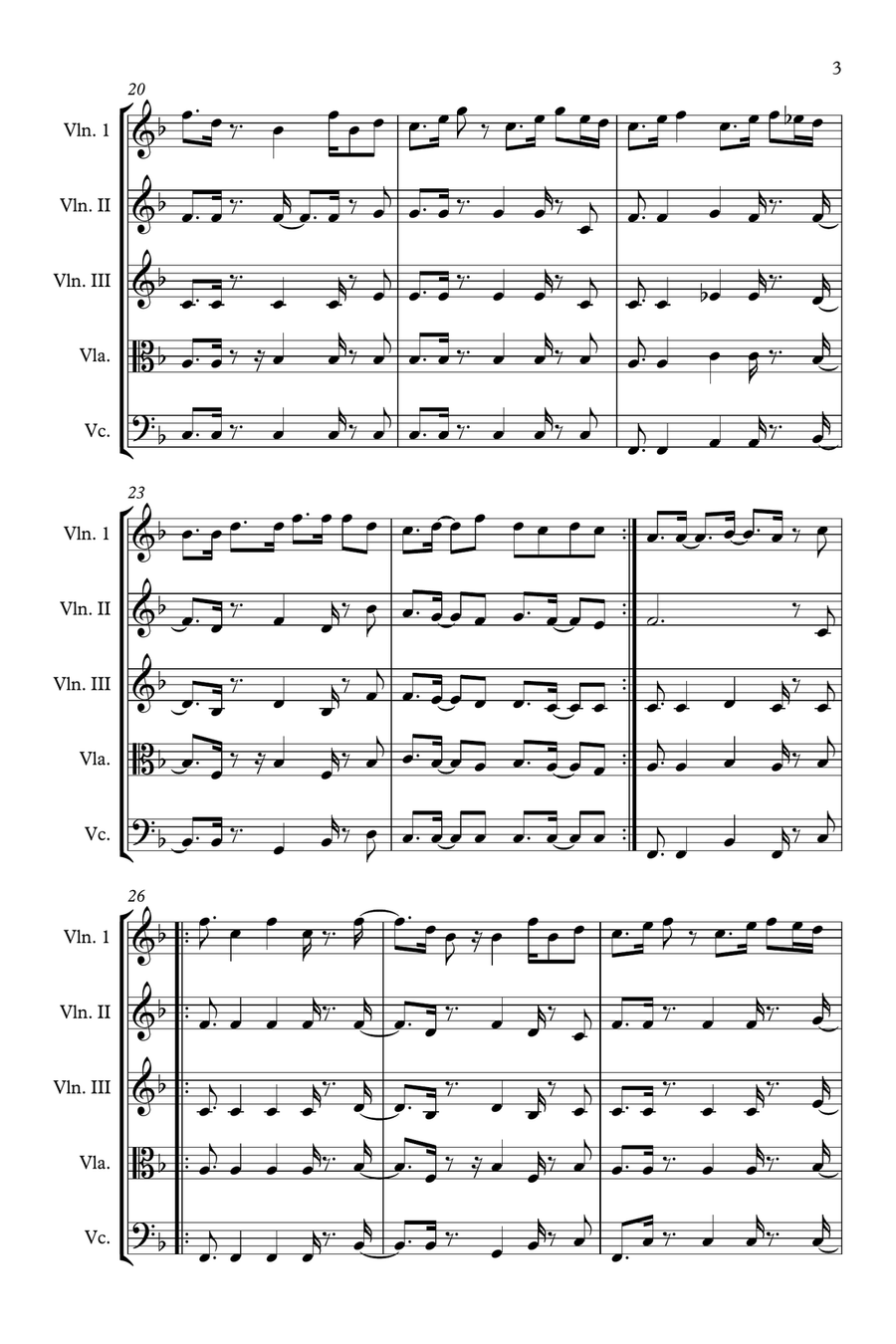 Ga gona ya tshwanang le Jesu String Quintet scores gallery preview page 3