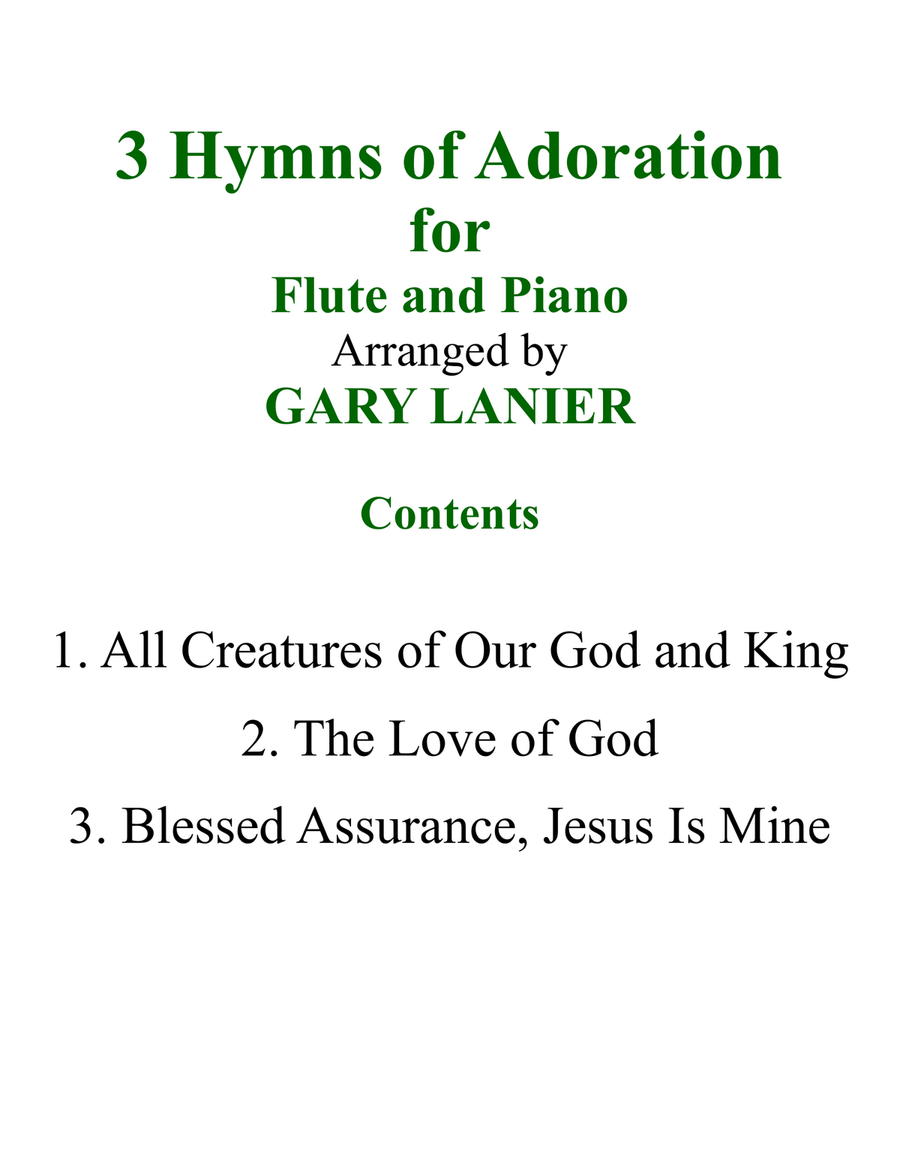 6 HYMNS of Adoration & Guidance Set 1 & 2 (Duets - Flute and Piano with Parts) Flute Solo scores gallery preview page 3