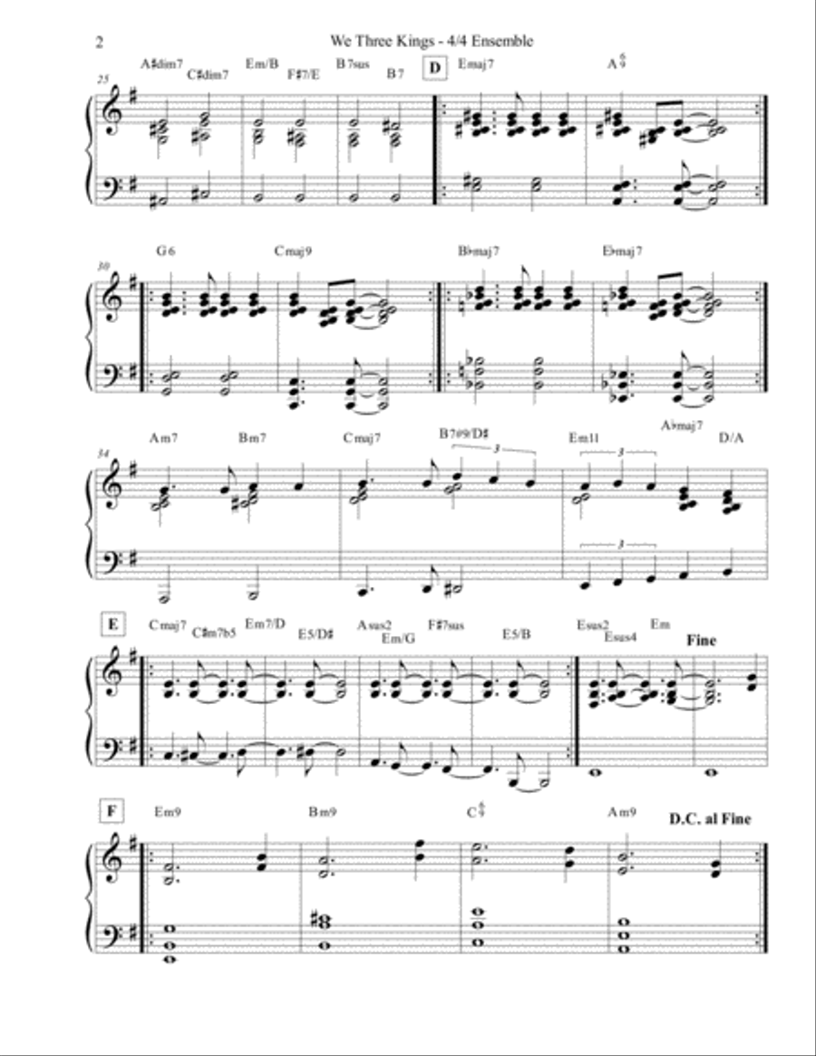 We Three Kings - 4/4 Ensemble Jazz Ensemble scores gallery preview page 3
