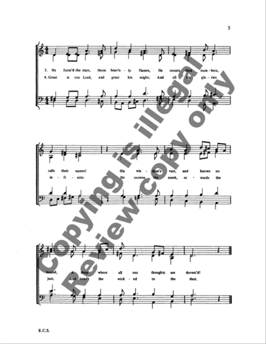 Six Hymns to Doctor Watts 4-Part scores gallery preview page 11