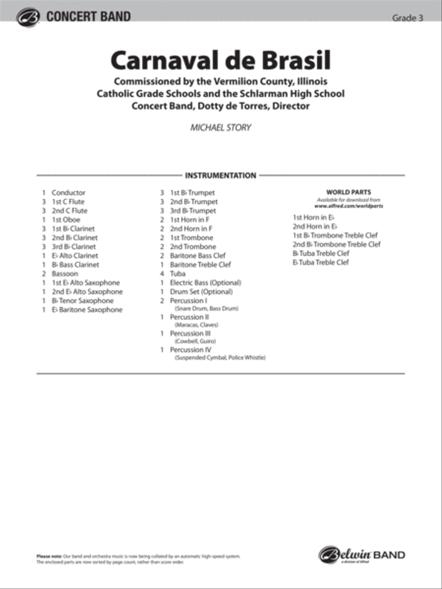Carnaval de Brasil Concert Band scores gallery preview page 2