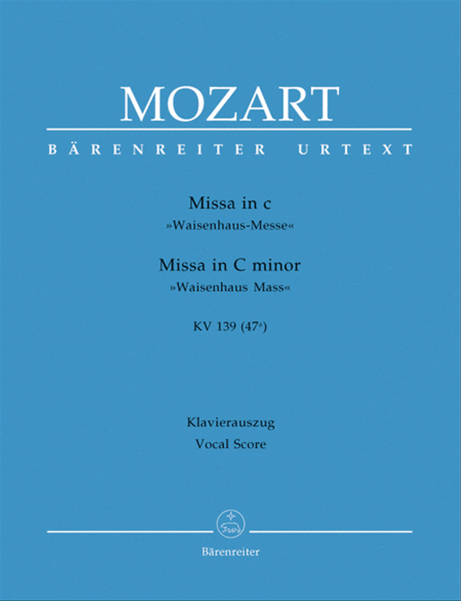 Missa c minor, KV 139 (47a) 'Waisenhaus Mass' 4-Part scores gallery preview page 1