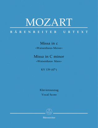 Book cover for Missa c minor, KV 139 (47a) 'Waisenhaus Mass'