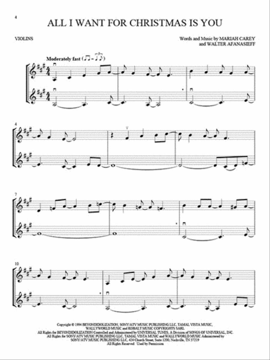 Christmas Hits for Two Violins String Duet scores gallery preview page 3