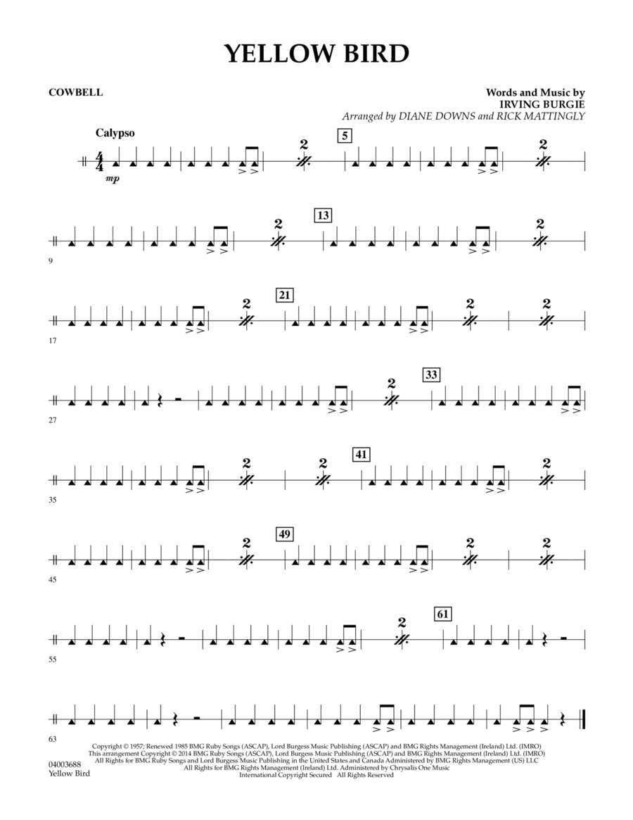 Yellow Bird - Cowbell Concert Band scores gallery preview page 1