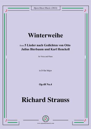 Book cover for Richard Strauss-Winterweihe,in D flat Major