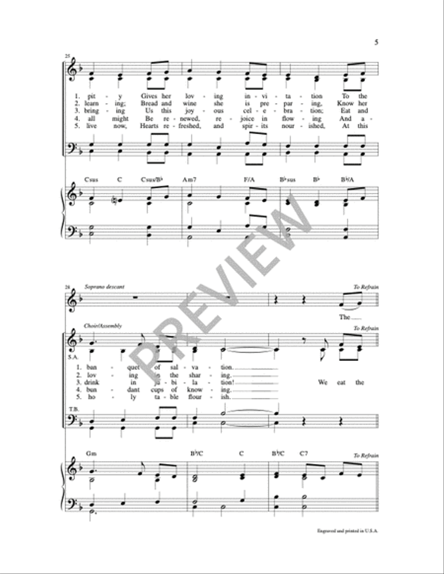 Wisdom's Feast 4-Part scores gallery preview page 8