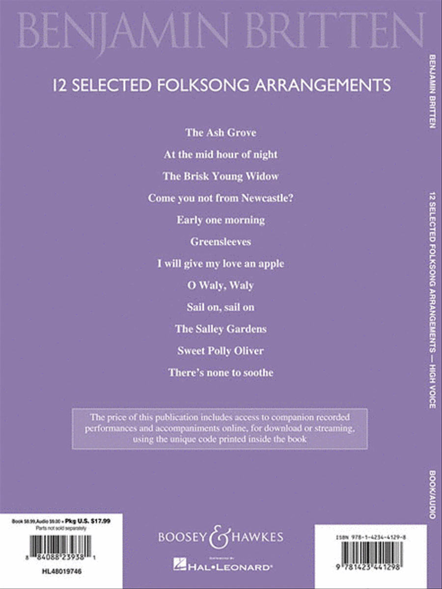 12 Selected Folksong Arrangements High Voice scores gallery preview page 2