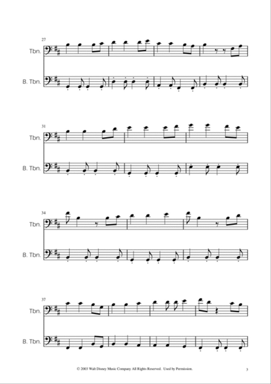 He's A Pirate He's A Pirate Trombone Duet scores gallery preview page 3