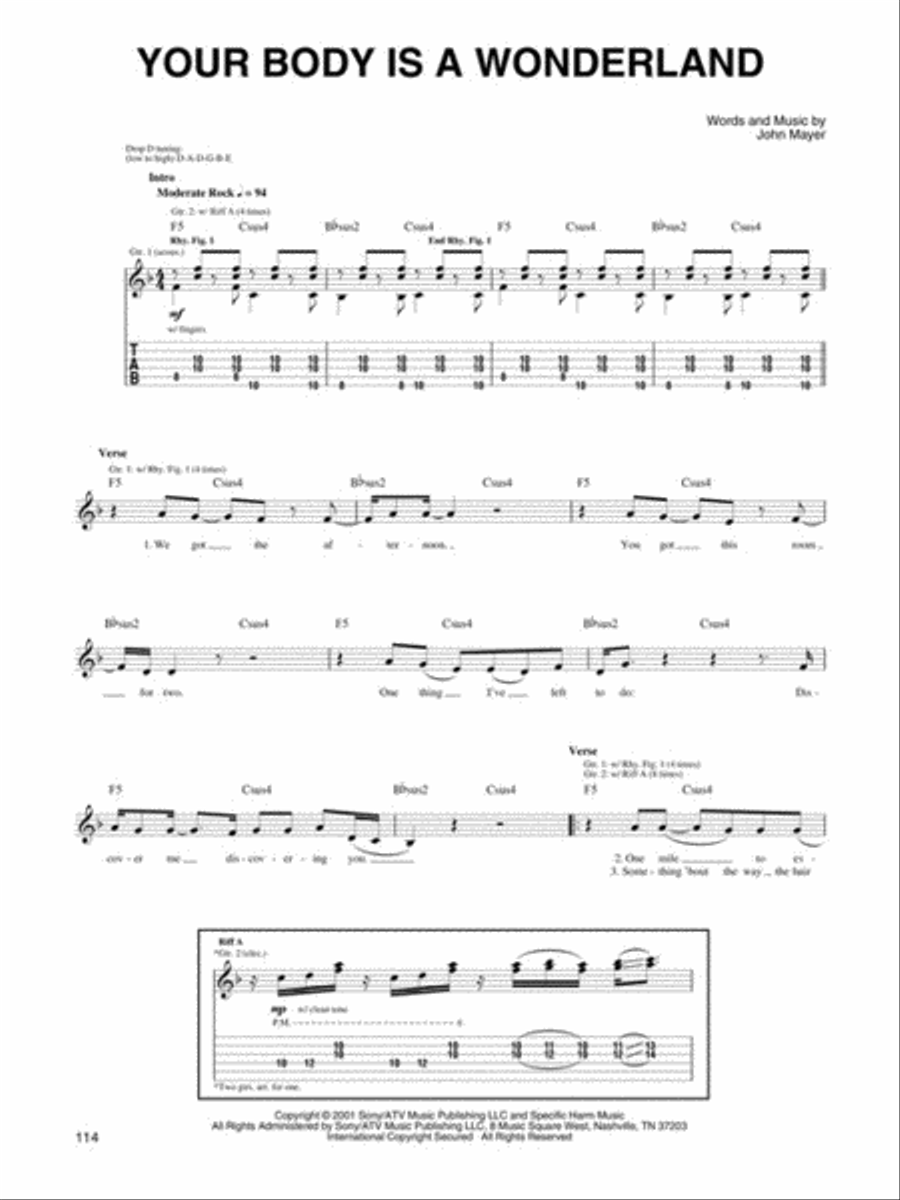 John Mayer Anthology for Easy Guitar – Volume 1 Electric Guitar scores gallery preview page 8