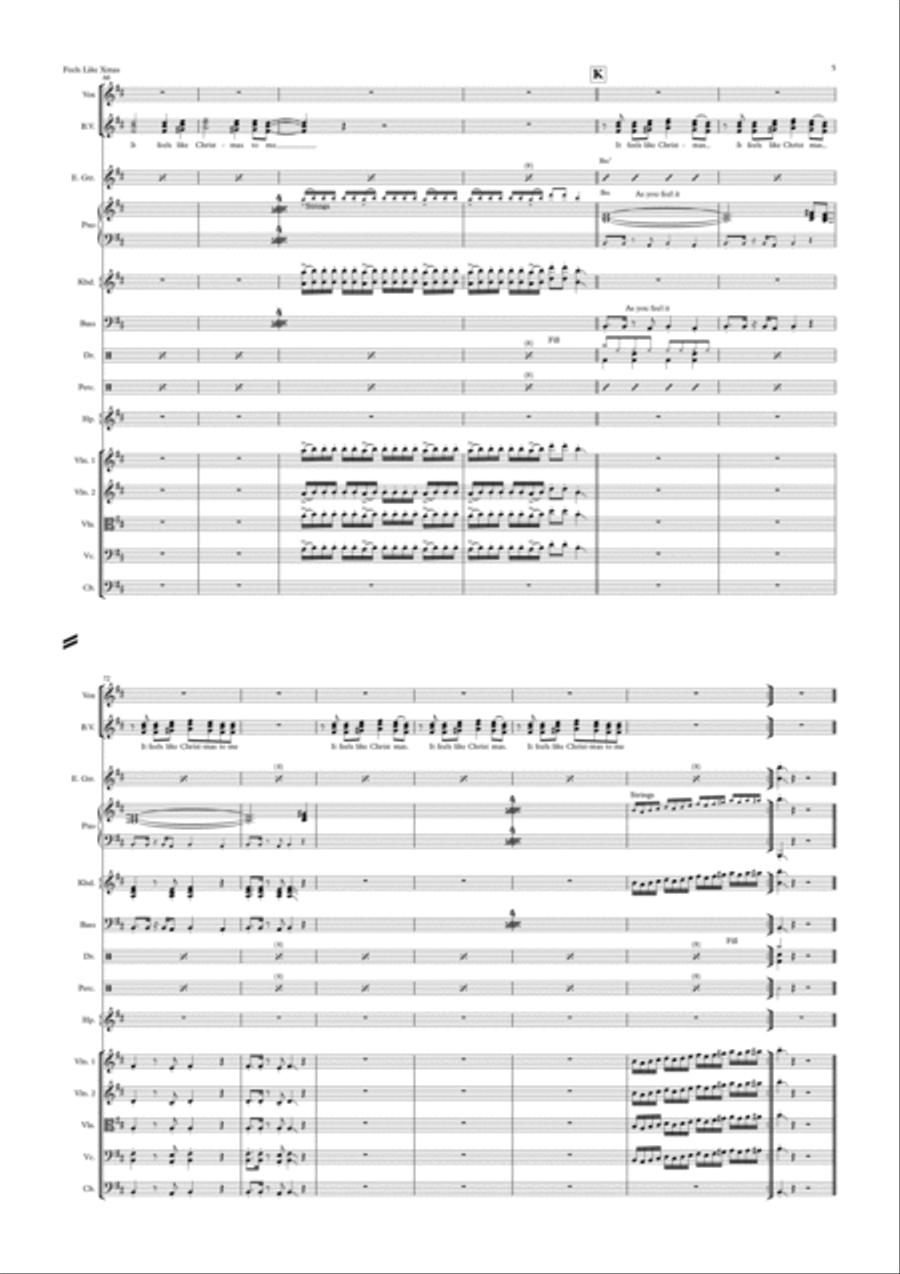 Feels Like Christmas Double Bass scores gallery preview page 5