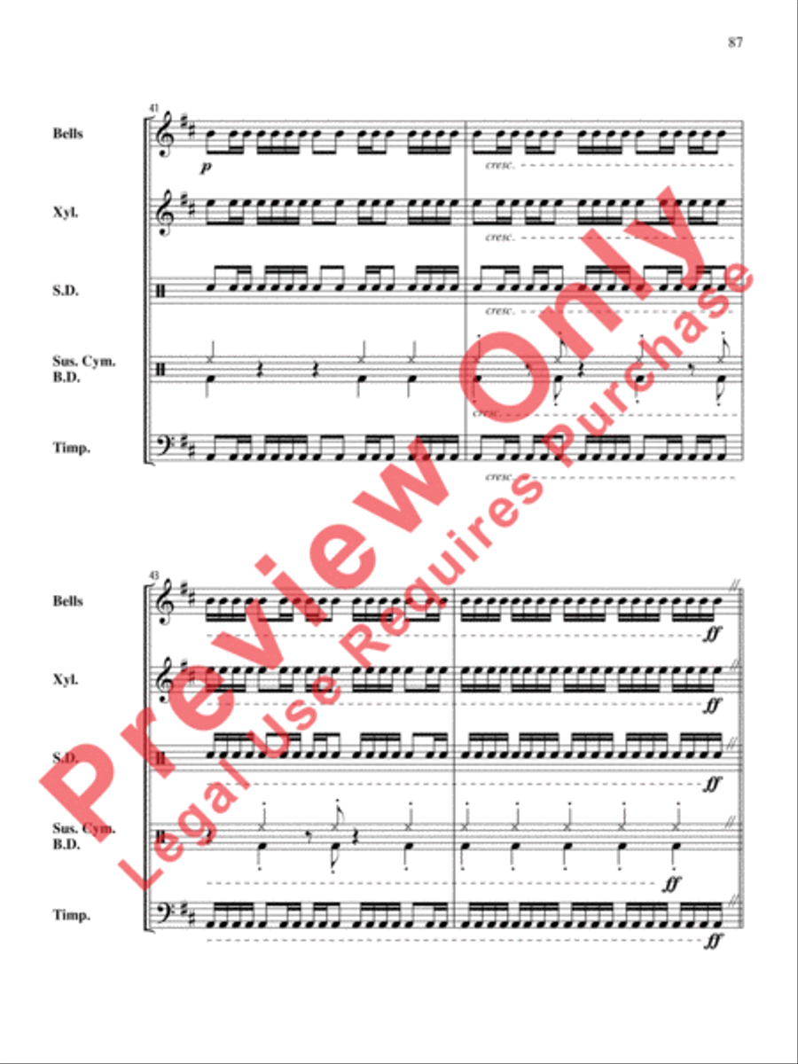 The Anthony J. Cirone Intermediate Percussion Ensemble Collection Percussion Ensemble scores gallery preview page 88