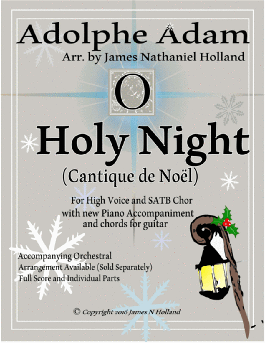 O Holy Night (Cantique de Noel) Adolphe Adam for High Voice and SATB Chorus 4-Part scores gallery preview page 1