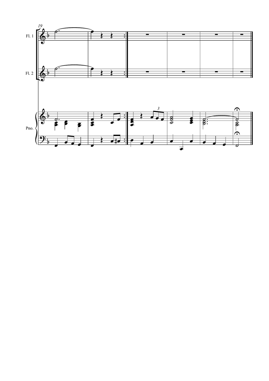 Five Sacred Songs - Flute duet with piano accompaniment Flute Duet scores gallery preview page 3