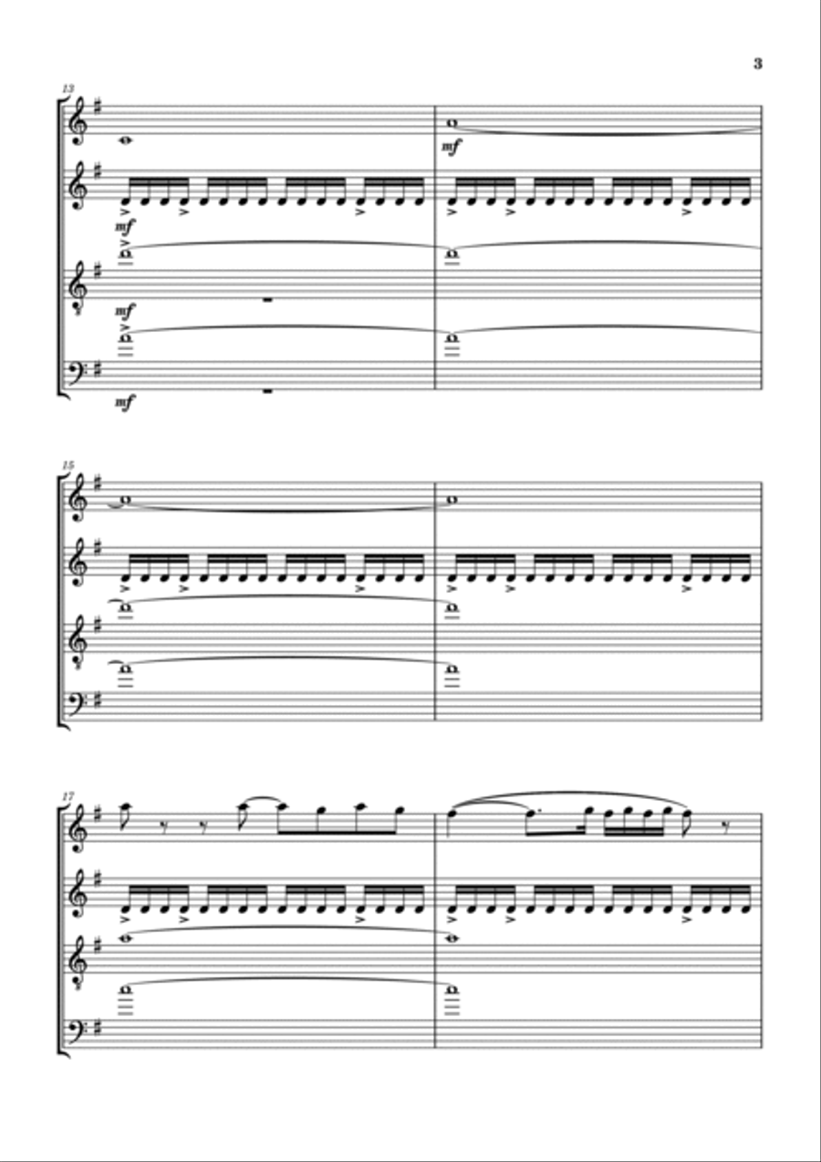 Thee Thee Saxophone Quartet scores gallery preview page 4