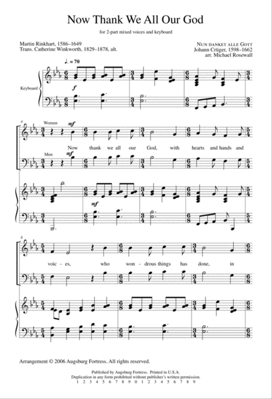 Now Thank We All Our God Choir scores gallery preview page 2