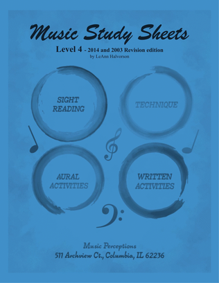 Book cover for Music Study Sheets Level 4 2014 and 2003 Revision edition