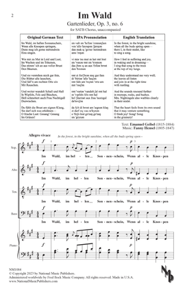 Im Wald (Gartenlieder, Op. 3, no. 6)