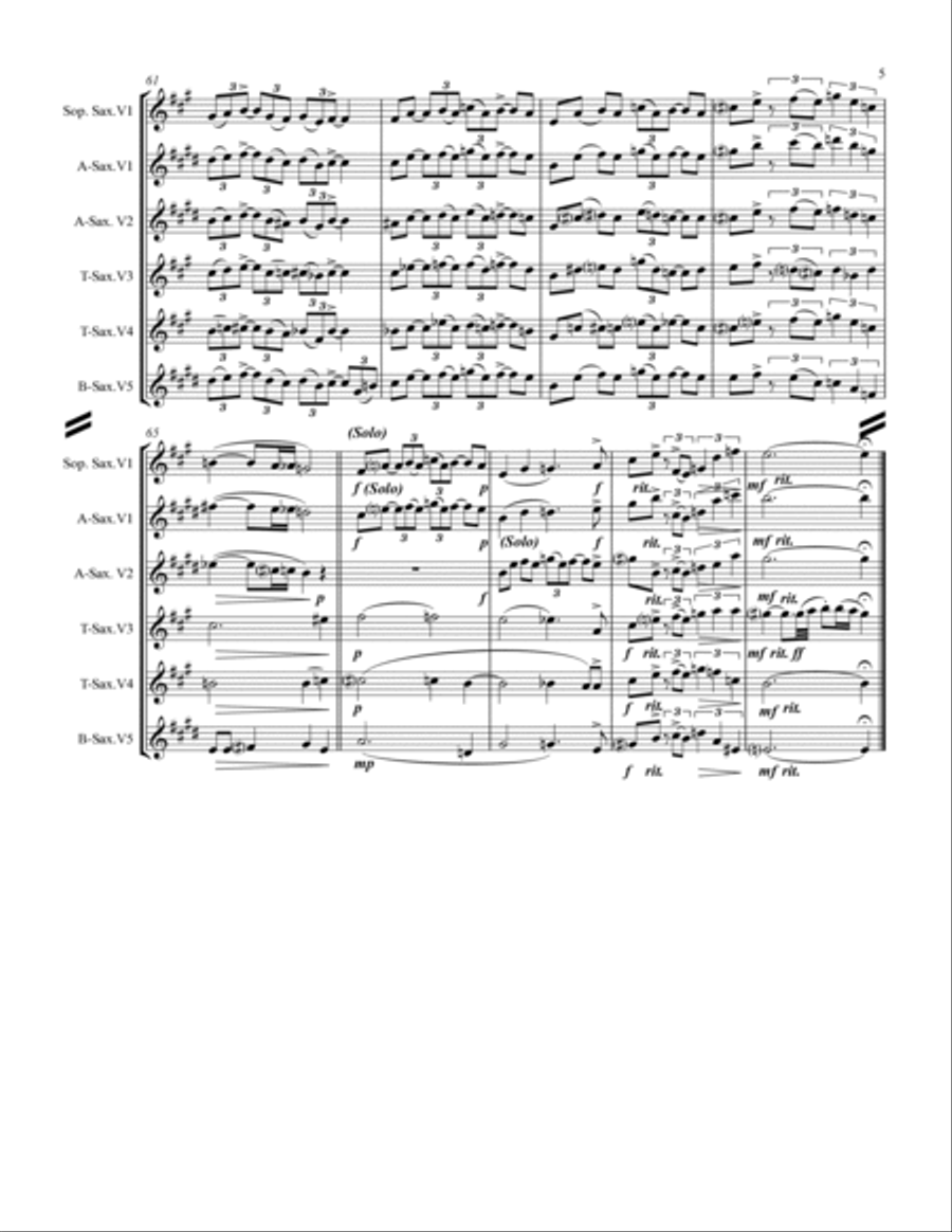When Sunny Gets Blue When Sunny Gets Blue Saxophone Quintet scores gallery preview page 6