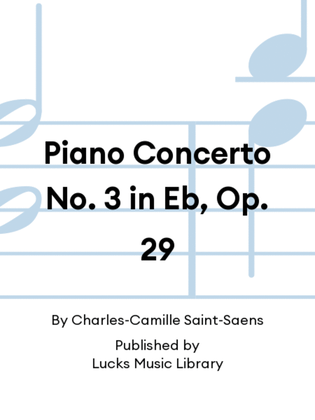 Book cover for Piano Concerto No. 3 in Eb, Op. 29