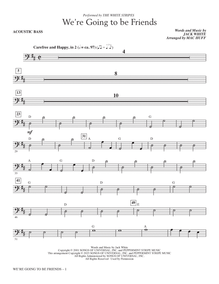 We're Going To Be Friends (arr. Mac Huff) - Bass Choir scores gallery preview page 1