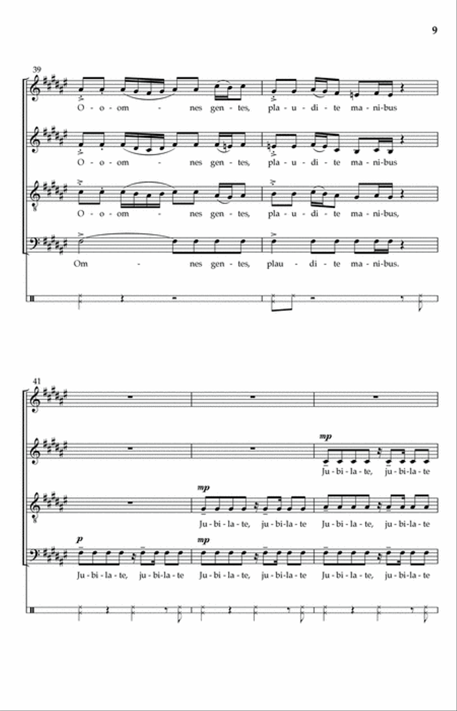 Omnes Gentes, Plaudite Manibus 4-Part scores gallery preview page 7