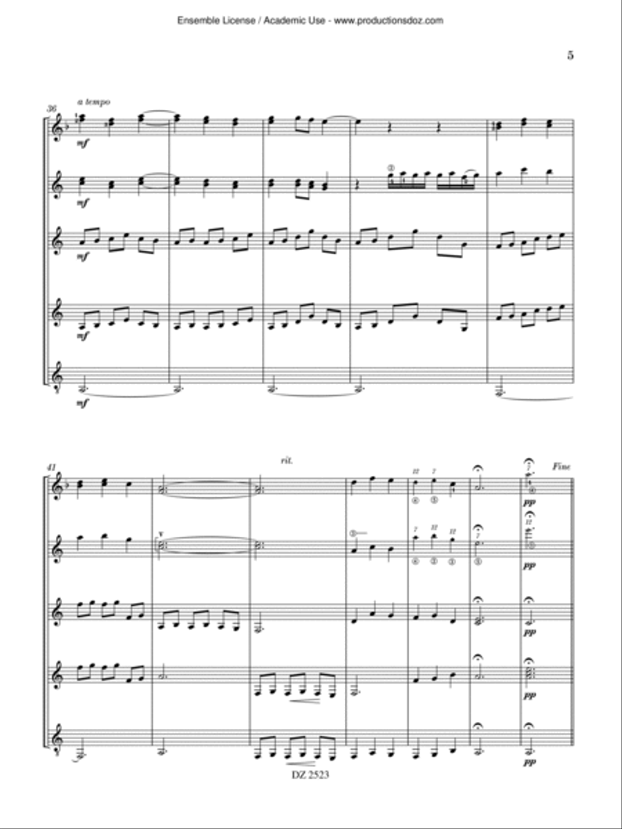 Danse espagnole no. 2 Guitar Ensemble scores gallery preview page 5
