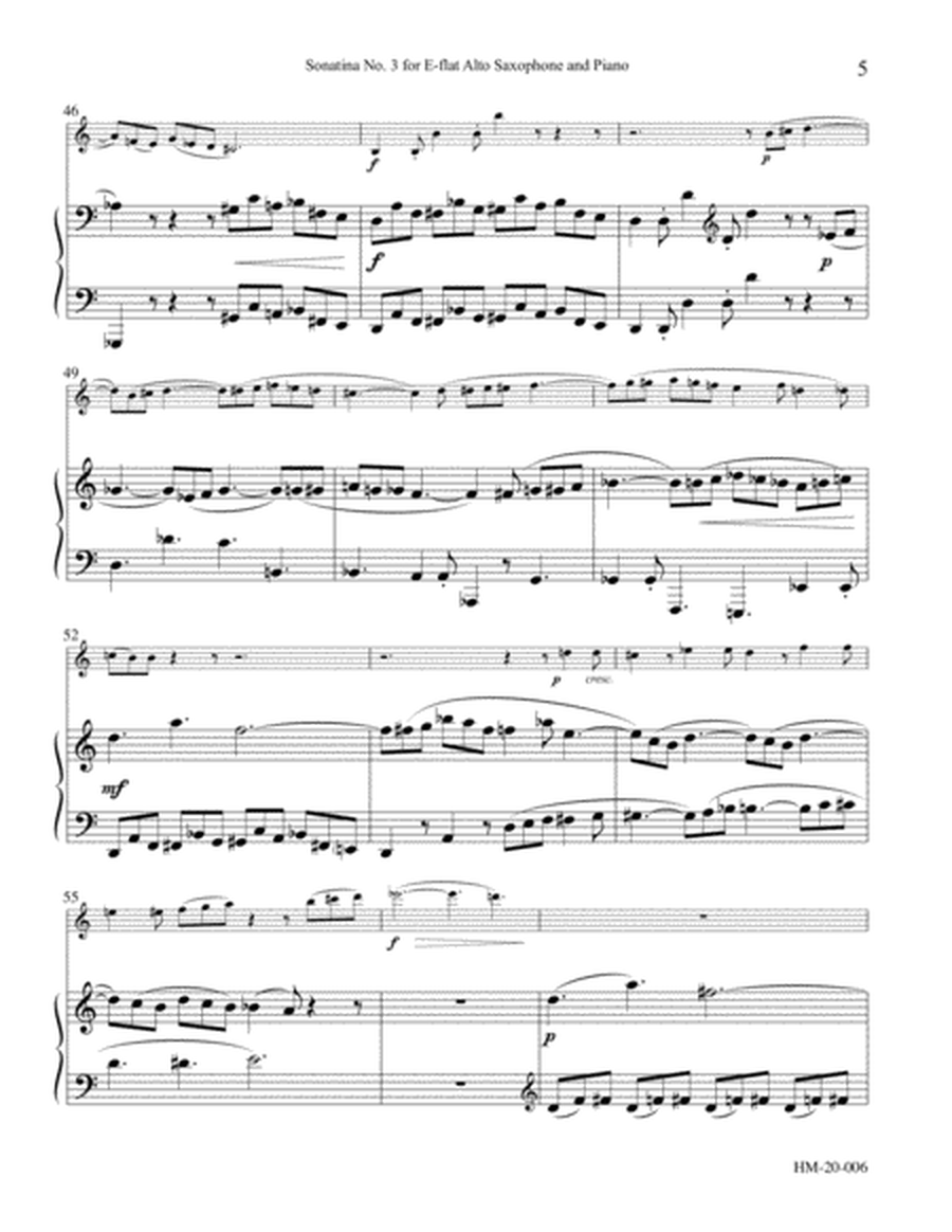 Sonatina No. 3 for Alto Saxophone and Piano