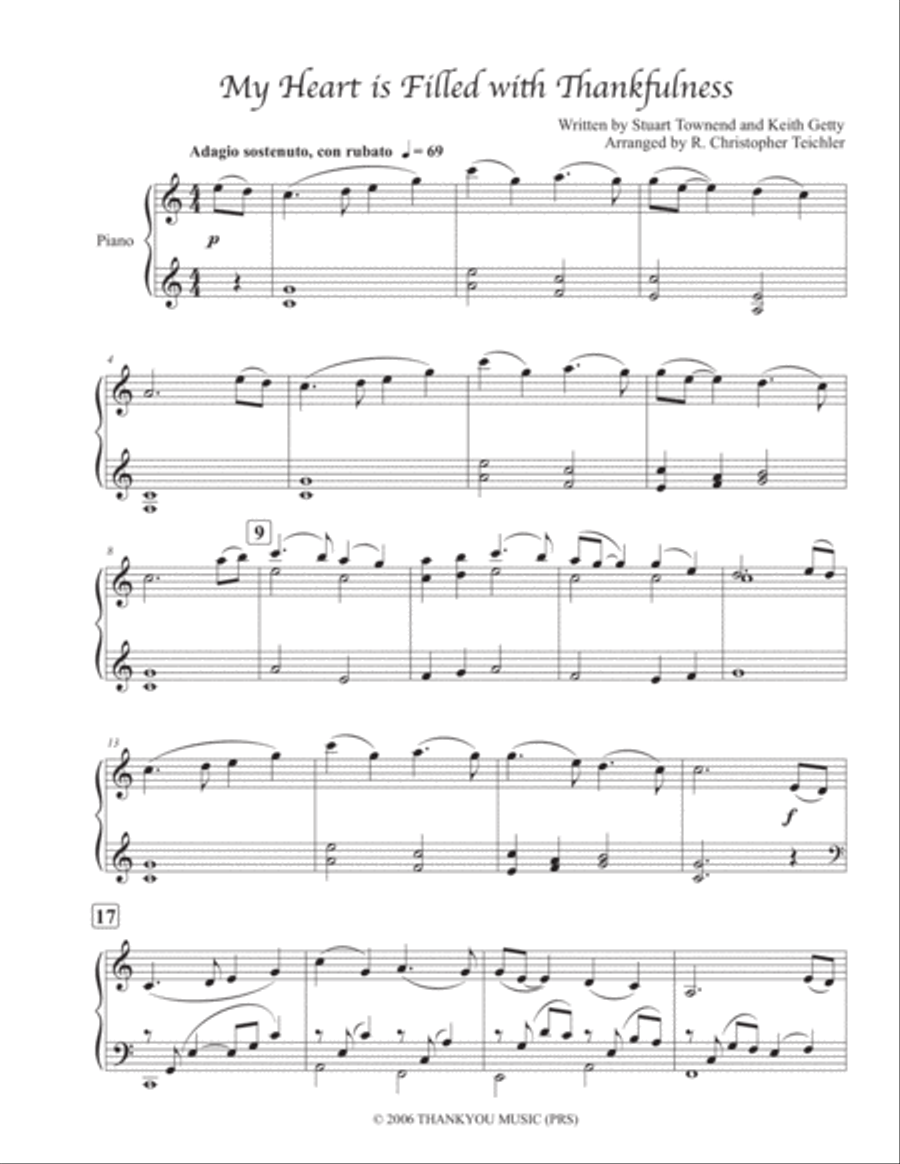 My Heart Is Filled With Thankfulness Piano Solo scores gallery preview page 2