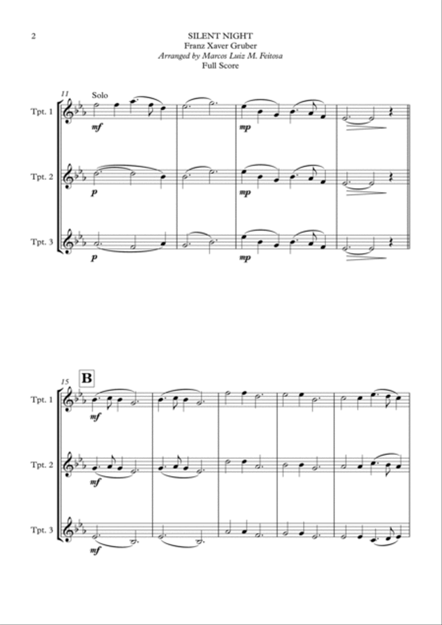 Silent Night - Trumpet Trio Trumpet Trio scores gallery preview page 4