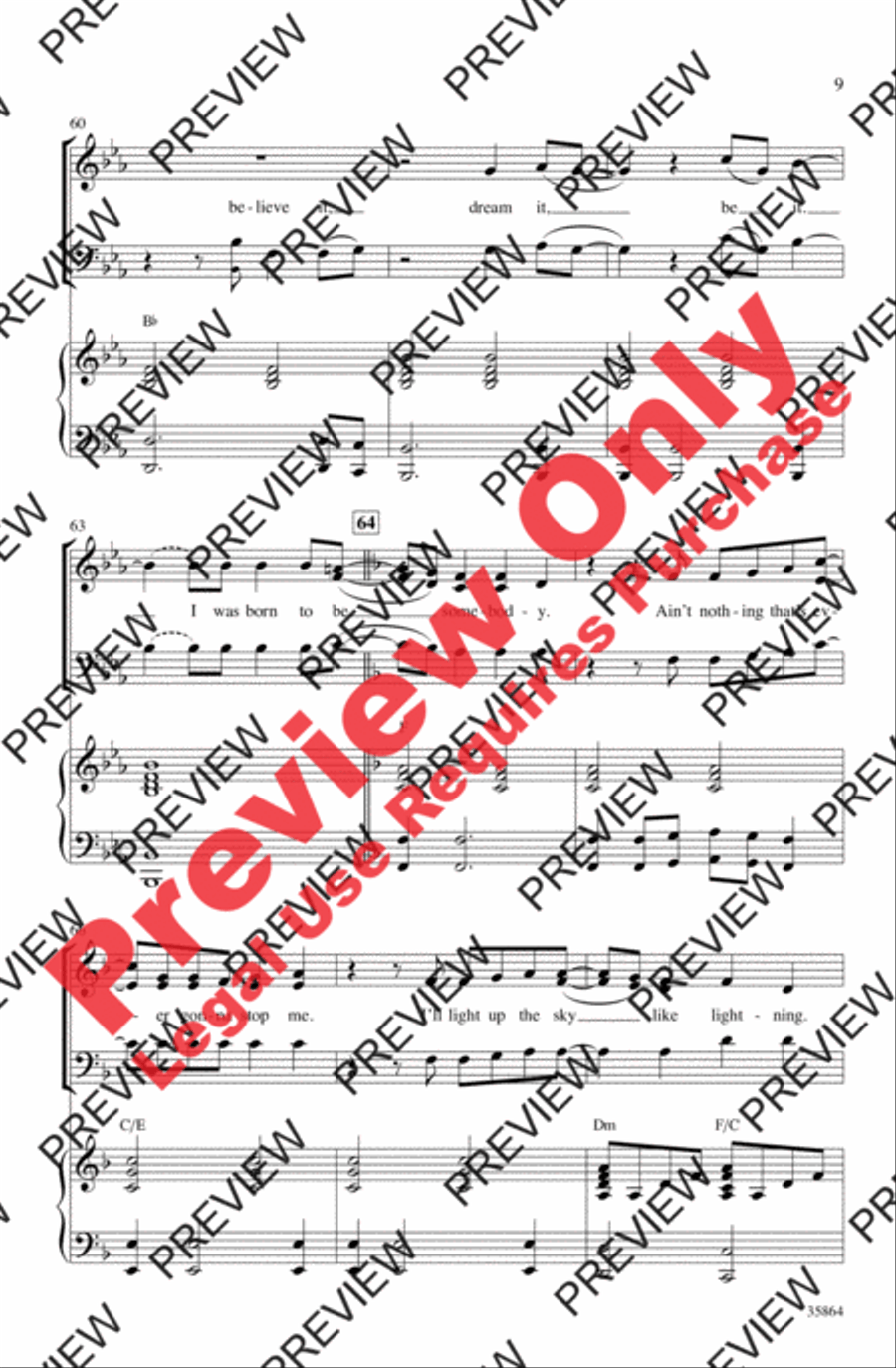 Born to Be Somebody (from Never Say Never) 3-Part scores gallery preview page 9
