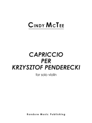 Capriccio per Krzysztof Penderecki
