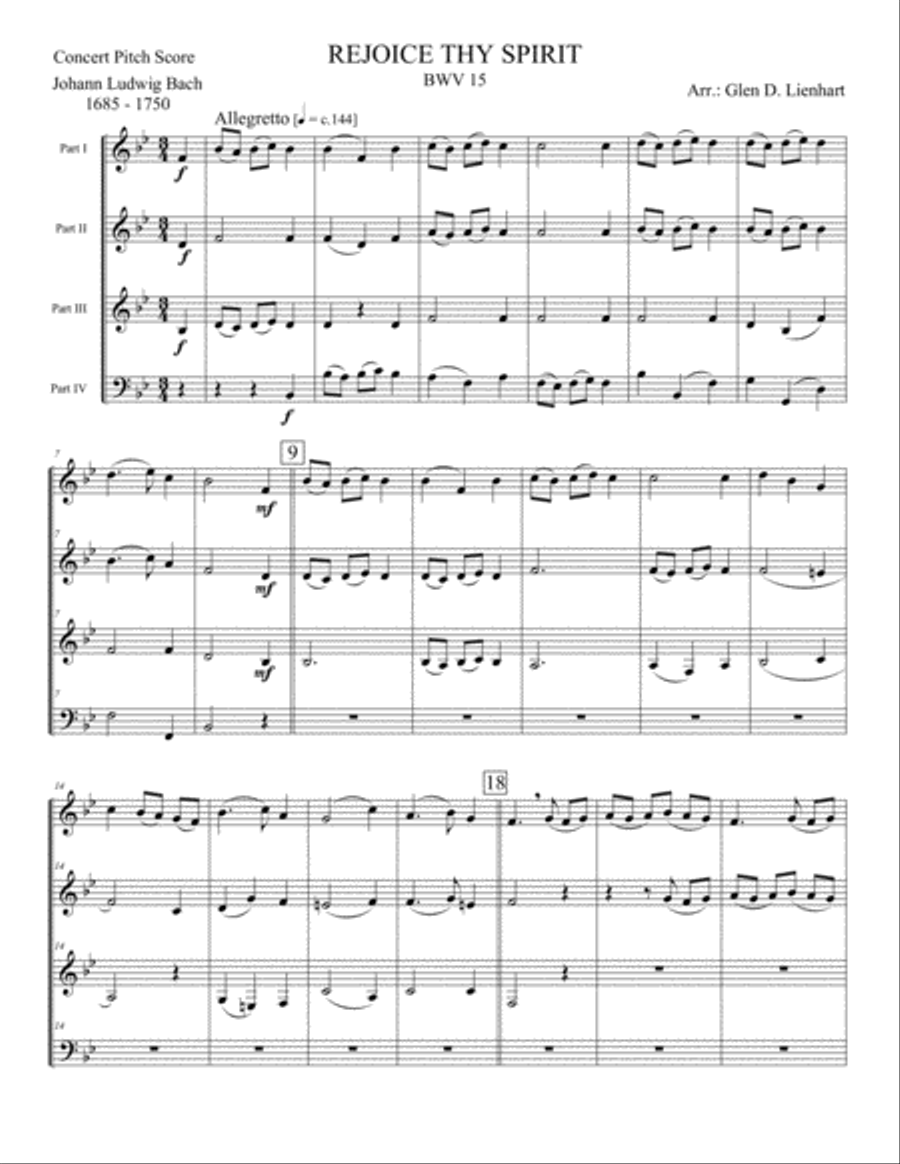 Rejoice Thy Spirit (Clarinets) Woodwind Quartet scores gallery preview page 2