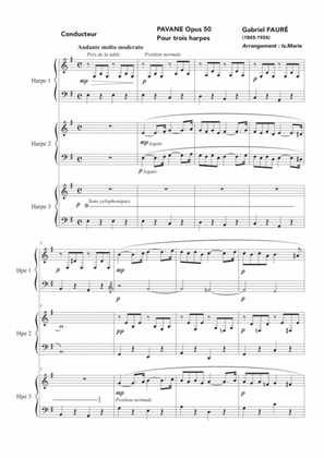 PAVANE de Gabriel Fauré pour 3 harpes