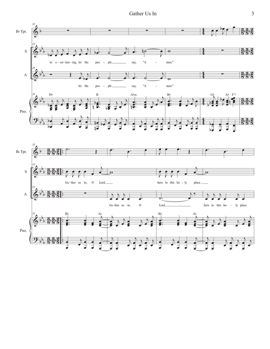 Gather Us In (Duet for Soprano and Alto solo) Alto Voice scores gallery preview page 3