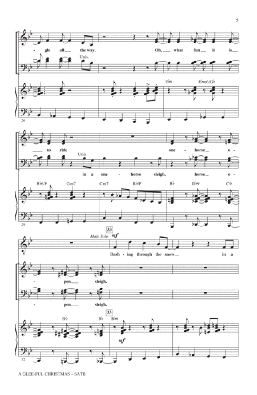 A Glee-ful Christmas (Choral Medley)(arr. Mark Brymer) 4-Part scores gallery preview page 4