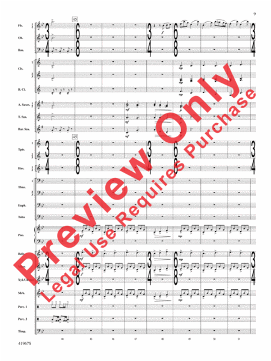 Seven Hills Overture Concert Band scores gallery preview page 10