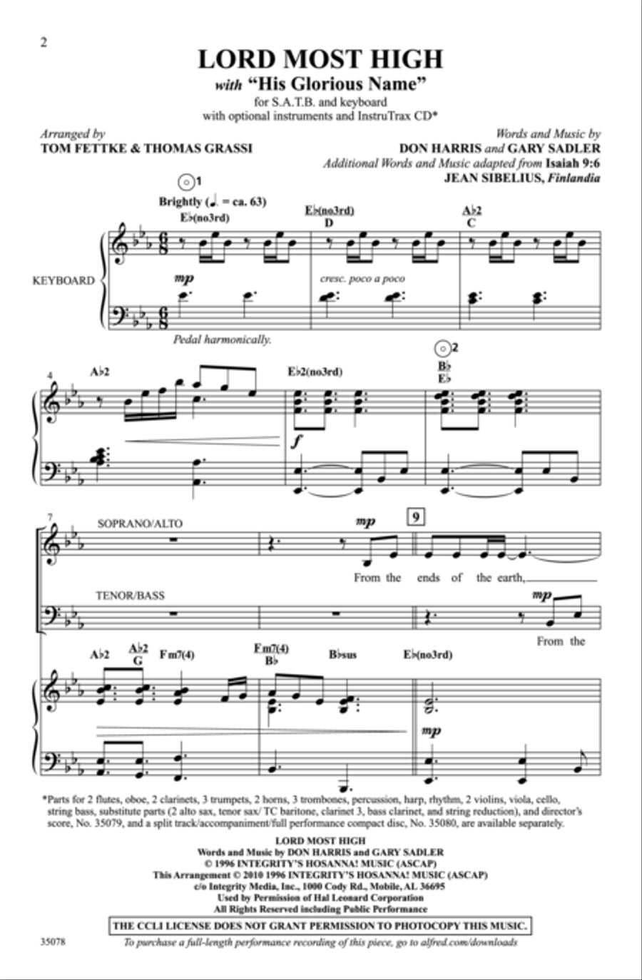 Lord Most High Choir scores gallery preview page 2