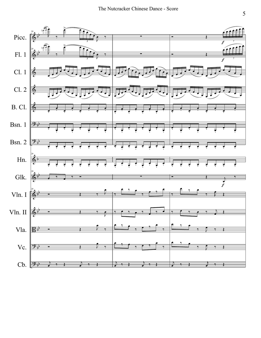 Chinese Dance from The Nutcracker for Full Orchestra Full Orchestra scores gallery preview page 5