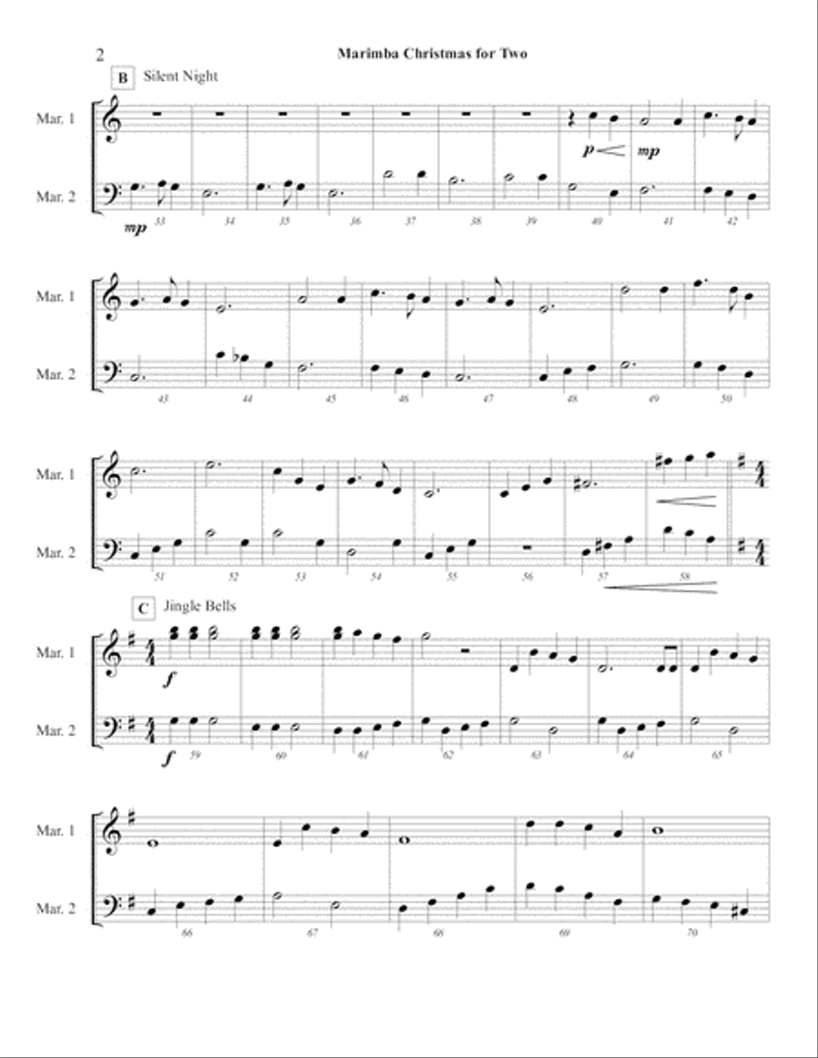 Marimba Christmas for Two Percussion Ensemble scores gallery preview page 3
