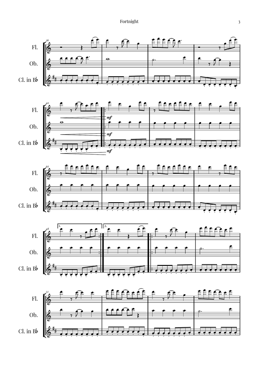 Fortnight Woodwind Trio scores gallery preview page 3