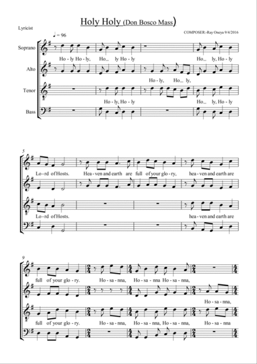 St. Don Bosco Mass St. Don Bosco Mass 4-Part scores gallery preview page 6