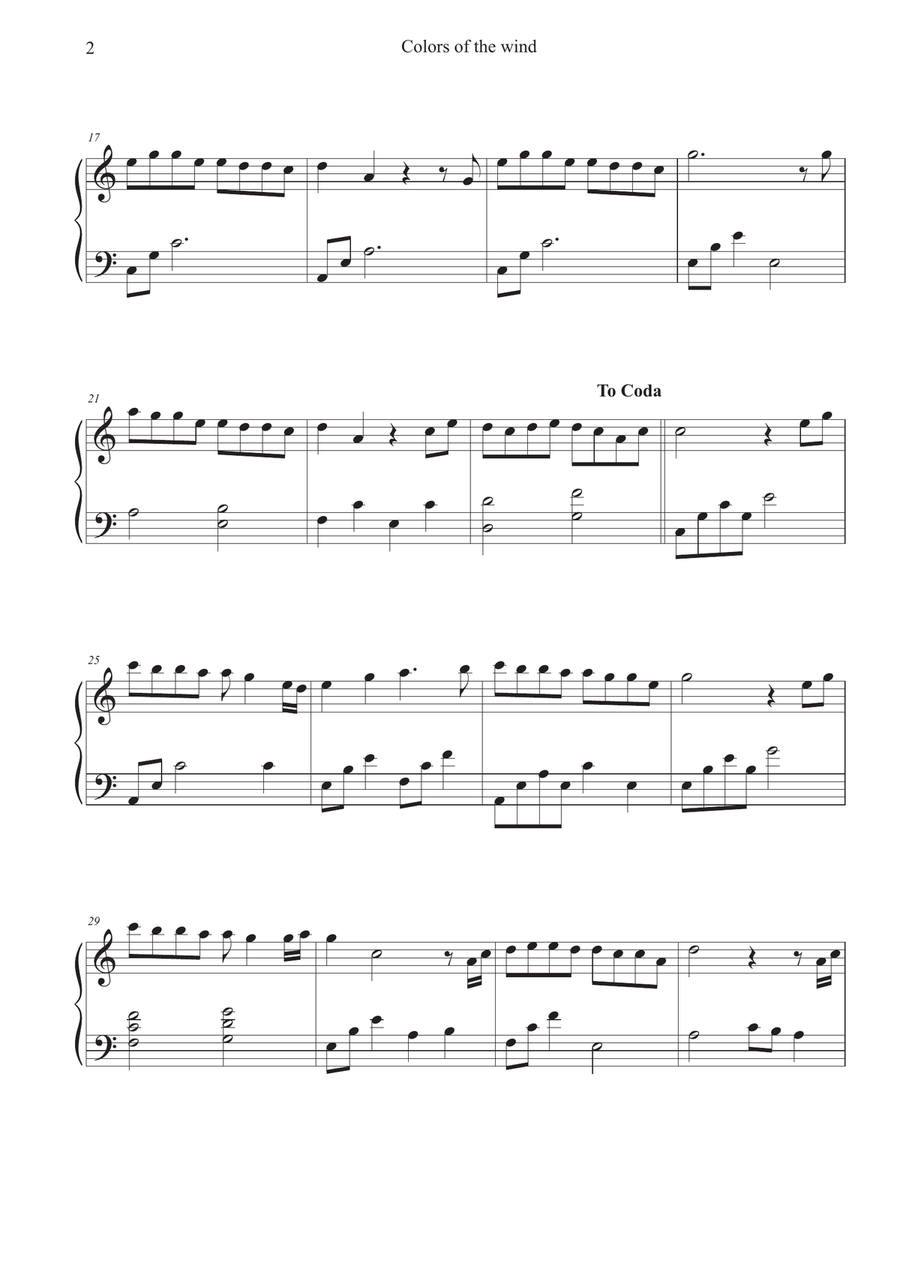 Colors Of The Wind Colors Of The Wind Harp scores gallery preview page 3