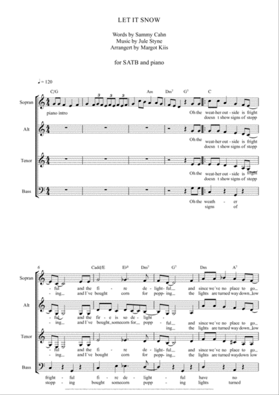 Let It Snow! Let It Snow! Let It Snow! 4-Part scores gallery preview page 1